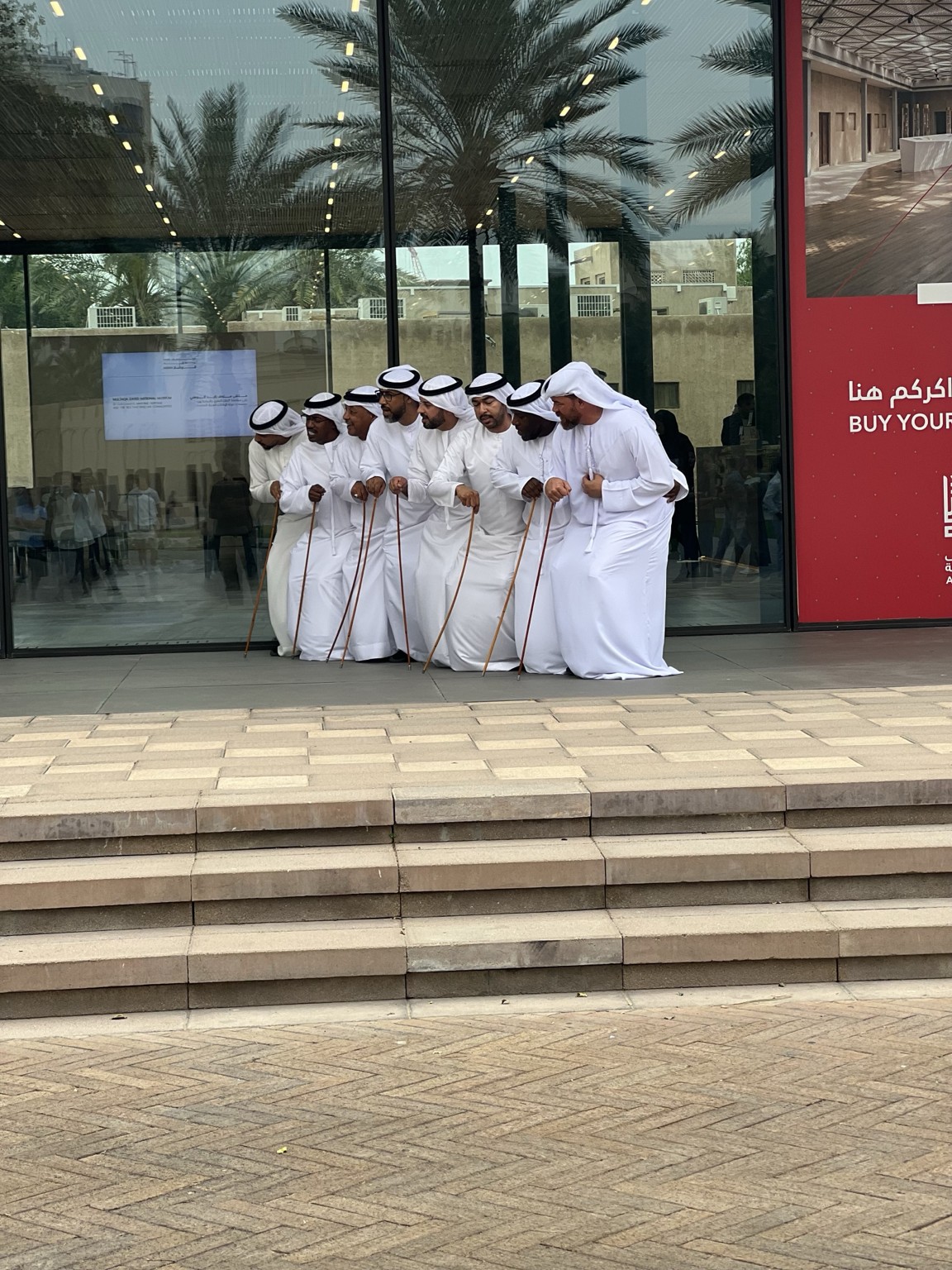Al Ahla heritage welcome performance with Emirati performers