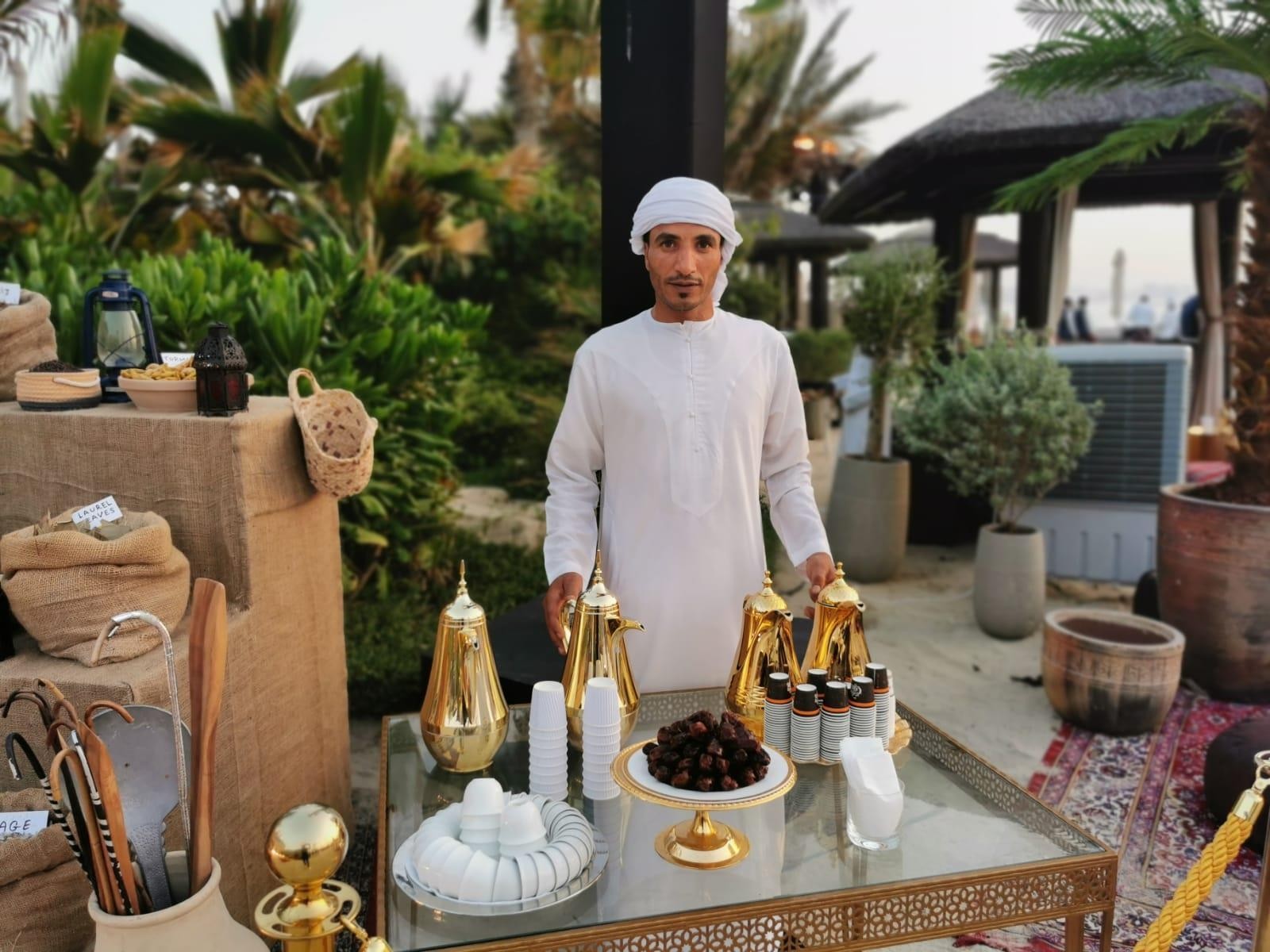 Traditional Arabic coffee hospitality service